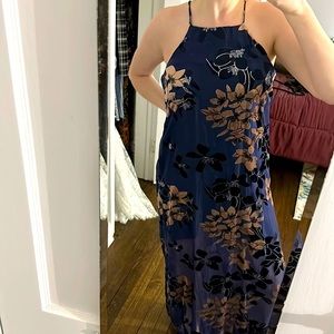 Long flowy navy maxi